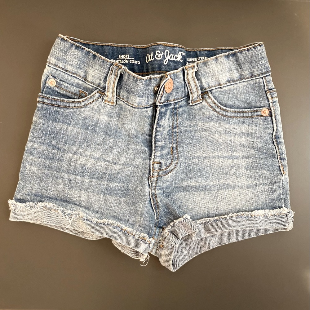 Cat & Jack - denim cut off shorts 3T